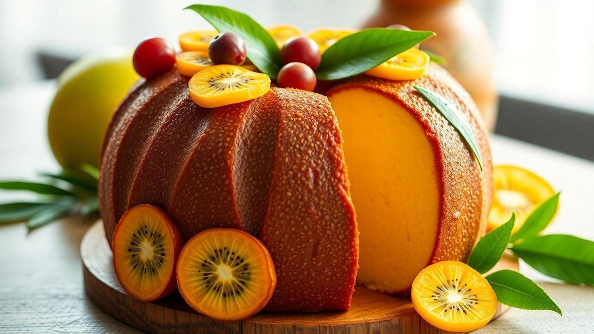 Variantes do Bolo de Maracujá com Calda de Frutas Tropicais